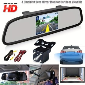Resim 10.92 cm HD Araba Dikiz Aynası Ekranı - Net Geri Görüş Görüntüsü, Evrensel Dikiz 4LED Kamera 12V - Araba, Kamyon RV Mini Araçlar için AHD Monitör Kitli Yedekleme Kameraları - Kolay Kurulum, Geniş Açı Görünümü ve Gece Görüşü 