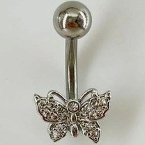 Resim Kelebek Detaylı Göbek Piercing Çok Renkli 62972722 
