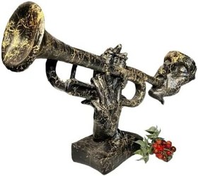 Resim Trombon Çalan Heykel El Yapımı Müzisyen Figürü & Ev Dekorasyon Aksesuarı – Mükemel orijinal tasarım 