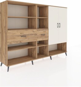 Resim Hyperion Dolap 10 Raflı 2 Çekmeceli 2 Kapaklı 220x44x163 Çam-ayta Çam-aytaşı/çam 