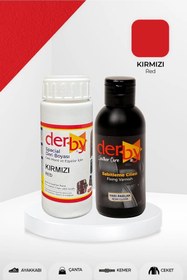 Resim Derby Special Kırmızı Deri Boyası Ve Cilası 100 ml - 2'li Set / Mont Eşya Çanta Deri Boyası 