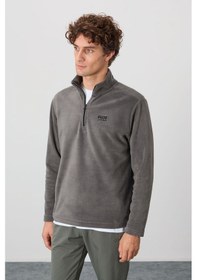 Resim Standart Kalıp Dik Yaka 2li Paket Koyu Gri-parlament Erkek Polar Sweatshirt - 88310 Koyu Gri - Mavi 