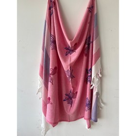 Resim El Yapımı Ahşap Baskılı Peştemaller - Pembe 