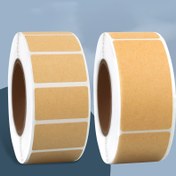 Resim 260/800 adet Dikdörtgen Kraft Kağıdı Etiket Rulosu, Yeniden Kullanılabilir Mat Kaplama, Kart, Zarf, Peynir, Noel Dekoru için Kendinden Yapışkanlı Dekoratif Etiketler - Metin Yok 