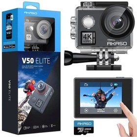 Resim Akaso V50 Elite 4k60fps Dokunmatik Ekran Wifi Su Geçirmez Aksiyon Kamerası With 128gb Microsd Card 
