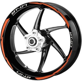 Resim Deeb Yamaha Mt07 Jant Şeridi Reflektif Turuncu Beyaz Model S 