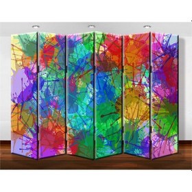 Resim Dekobul Renkler 6 Kanat Tekerlekli Kanvas Paravan 