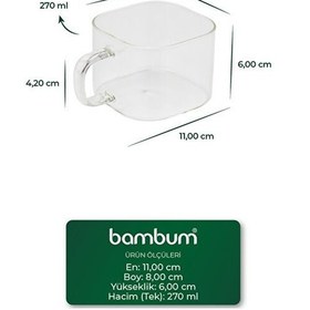 Resim Tier - Bambu Cam 6'lı Baharatlık Seti Şeffaf 