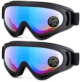 Resim Çocuk Motosiklet Gözlükleri, Çocuklar İçin 2'li Paket Motosiklet Gözlükleri, Erkek Çocuklar İçin Atv Arazi Yarış Gözlükleri Kızlar 