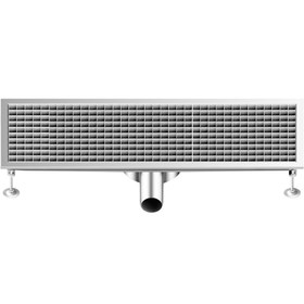Resim Paslanmaz Çelik Lineer Yer Süzgeci - 900x300mm - Alçak Profilli - Yandan Çıkış - Ø70mm 