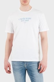 Resim Calvin Klein% 100 Pamuk Regular Fit Bisiklet Yaka T Shirt LV14RF804GYAF Erkek T SHİRT LV14RF804G YAF 