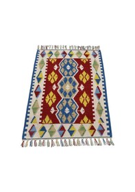 Resim Kilim Antik El Dokuma Yün Pınarbaşı Kayseri Kilimi 0127 - Yeni - Çok Renkli 