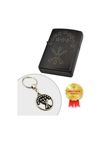 Resim Çerkes Adige Bayrak Figürlü Benzinli Çakmak 