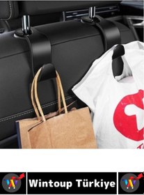 Resim Kolay Montaj Oto Organizer Çanta Kıyafet Küçük Eşya Düzenleyici Şık Araba Koltuk Arkası Askı 4 Adet 