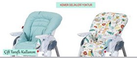 Resim Holmer Organik Mama Sandalyesi Minderi - Kılıfı - Kemer Deliksiz Su Yeşili 