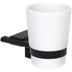 Resim Tema Premium Serisi Banyo Diş Fırçalık Mat Siyah 