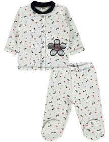 Resim Civil Baby Kız Bebek Pijama Takımı 1-6 Ay Ekru 