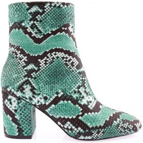 Resim Dgn K600-22k Kadin Küt Burun Topuklu Bot K600-1710-R1987 Yeşil Yılan 