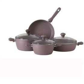 Resim Pierre Cardin 7 Parça Graniks Granit Tencere Seti Mor 