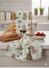 Resim Cath Kidston Desenli Mutfak Kurulama Bezi 1-adet Açık Yeşil 