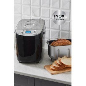 Resim Karaca BakeXL Reçel, Yoğurt, Hamur Yoğurma ve Ekmek Yapma Makinesi Çift Bıçaklı Inox Siyah, 1500 g, 45 Farklı Tarifli Kitapçıklı 