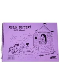 Resim Sim 25x35 Spiralli Plastik Kapak 25 Yaprak Resim Defteri 12 Adet 