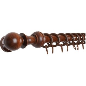 Resim Meyra Demonte Başlıklı Ahşap Rustik Perde Askısı - Çift Raylı -ceviz 200 Cm Ceviz 