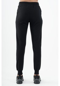 Resim Maraton Sportswear Regular Kadın Ribana Paça Basic Siyah Eşofman Altı 22181-siyah Siyah 