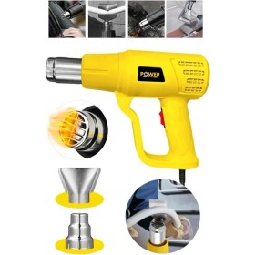 Resim Power Black 2000 Watt Darbeye Dayanıklı Bakır Sargılı Rezistans 2 Kademeli Sıcak Hava Tabancası 