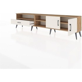 Resim Arges Tv Ünitesi 3 Raflı Tek Çekmeceli 2 Kapaklı 220x30x51 Çam-aytaşı Aytası/aytası - Atlas Çam 