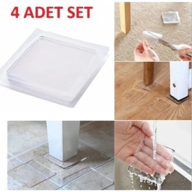 Resim Ttt Şeffaf Zemin Koruyucu Kaydırmaz Ped 4 Adet 