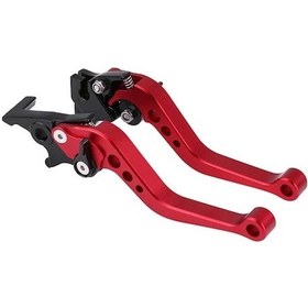 Resim Youtek Motor Bisikleti Fren Kolu Ve Debriyaj Kolu - Çok Seviyeli Ayarlanabilir - Sol + Sağ - Ön Disk Arka Trommel - Kırmızı Kırmızı 