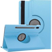 Resim Samsung Galaxy Tab S8 Plus X800 Kılıf 360 Rotating Stand Deri Mavi Microsonic