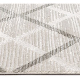 Resim Moda 1097 Gri Geometrik Pamuk Makine Halısı - Gri / 80 x 450 
