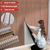 Resim 2 adet 3D Ahşap Desenli Kendinden Yapışkanlı Akustik Duvar Panelleri, Soyulabilir ve Yapıştırılabilir SXP Köpük Ses Yalıtımı Duvar Kağıdı, Kolay Kurulum, 300cm x 40cm, Vinil Malzeme, Şık Ev Dekoru için Çoklu Ahşap Desenler Mevcut, Kolay Duvar Yenileme | Ahşap Desen Bitişi | 3D Duvar Etkisi 