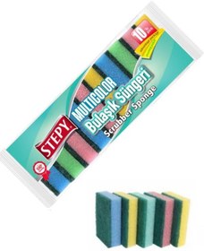 Resim Stepy Rengarenk Düz Bulaşık Süngeri 10’lu 