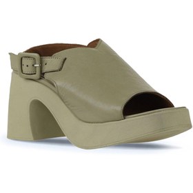 Resim Bueno Shoes Haki Deri Kadın Topuklu Sandalet 01wy12208 
