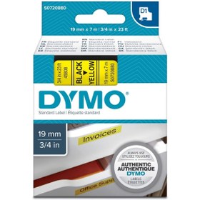 Resim Dymo S0720880 D1 Yedek Şerit, 19 Mm X 7 Metre Sarı- Siyah ( 45808) 