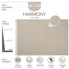 Resim Cool Halı Harmony 1550 Vizon Yumuşak Dokulu Çocuk Odası Halısı Modern Koridor Salon Dokuma Makine Halısı 