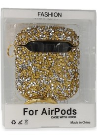 Resim Eco Port Apple Uyumlu AirPods 2 2.nesil Mira Taşlı Kılıf - Gold Düz Renkli 