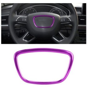 Resim Audi İçin Araba Oto Direksiyon Halkası Kapağı Trim Etiket Dekorasyon Mor 