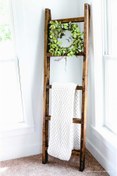 Resim Genel Markalar Dekoratif Masif Ahşap Merdiven Dekoratif Merdiven Raf 150cmx40cm 