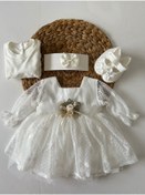Resim PİLEKİ BABY ( 4 Parça ) 0 3 Ay Yenidoğan Bebek Mevlüt Elbisesi Bayramlık Düğün Özel Gün Elbisesi 