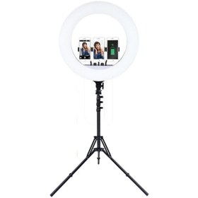 Resim Asfal 18 Inç Kumandalı Işık Led 210 Cm Tripod Youtuber Video Selfie Stüdyo Makyaj Tiktok Işığı Ring Light 