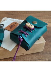 Resim Sumerian Leather Craft Deri Sigara Kılıfı Kişiye Özel Yeşil 