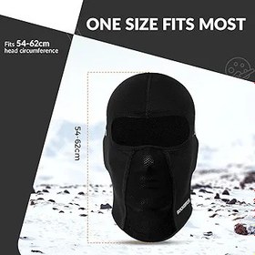 Resim ROCKBROS Balaclava Motosiklet Kayak Maskesi Balaclava Sıcak Bisiklet Yüz Maskesi Kadın Erkek Balaclava Rüzgar Geçirmez 54-62CM 