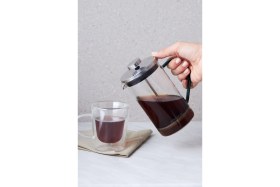 Resim Feyza Design 600 ml Borosilikat Cam French Press, Serin Yeşil Renkli Kahve Demleme 