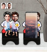 Resim Bk Gift Kişiye Özel Kankalar Karikatürlü Ahşap Biblo Telefon Standı-2 