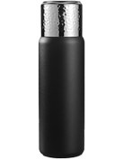 Resim 430Ml Dövülmüş Doku Kapaklı 316 Paslanmaz Çelik Yalıtımlı Su Şişesi Çay Süzgeçli Bpa Içermez Fda Sertifikası Yok - Siyah 