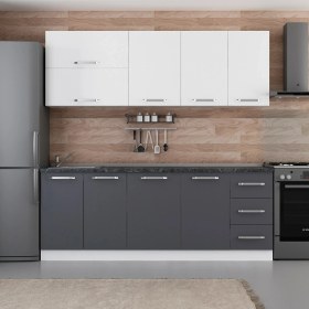 Resim Minar 215 Cm Mutfak Dolabı Beyaz Antrasit 215-A1 